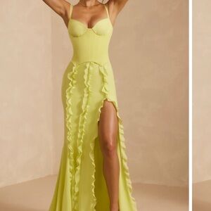 Oh Polly lime green corset dress- size6